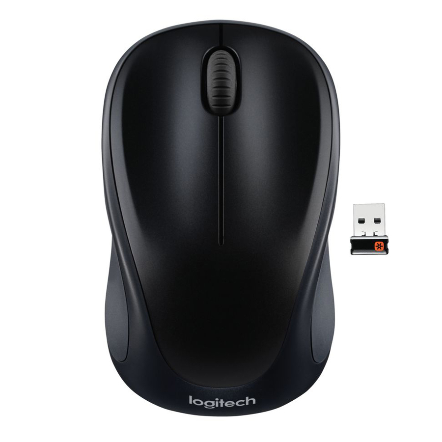 Logitech M317 Mouse - Optical - Wireless - Black - USB - Scroll Wheel - 2 Button(s) - Symmetrical - 1