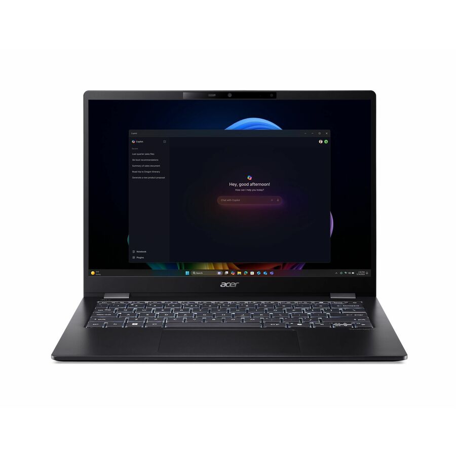 Acer TravelMate P6 14 AI TMP614-54 TMP614-54-783H 14" Copilot+ PC Notebook - WQXGA+ - 120 Hz - Intel Core Ultra 7 256V - 16 GB - 1 TB SSD - English Keyboard - Black