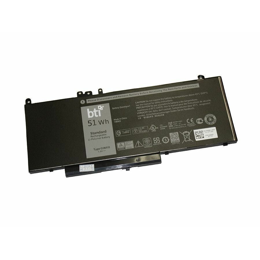 BTI 451-BBLK-BTI 7.4V 51WHR LI-ION BATTERY 0G5M10, 5XFWC, K9GVN, WYJC2, 451-BBLK, 8V5GX, PF59Y, YM3TC, 451-BBLL, F5WW5, R9XM9, 451-BBLN, G5M10, VMKXM LATITUDE E5450, E5550