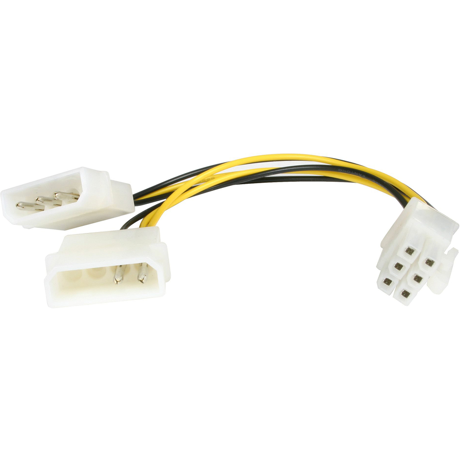 StarTech.com 6in LP4 to 6 Pin PCI Express Video Card Power Cable Adapter - 6 pin internal power (M) - 4 pin ATX12V (M) - 15.2 cm - Convert a Standard LP4 Power Supply Connector to a 6-pin PCI Express Video Card Power Connector