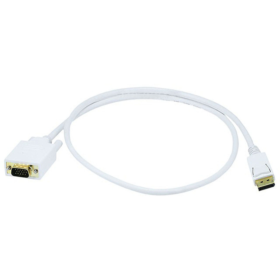 Monoprice 3ft 28AWG DisplayPort to VGA Cable - White