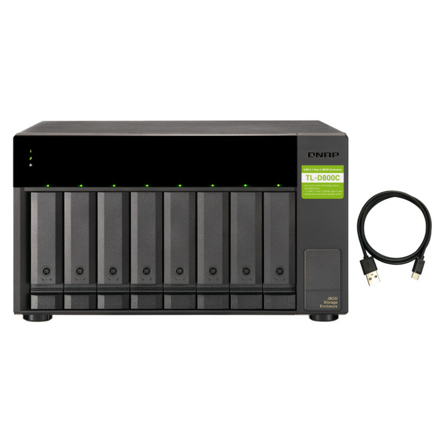 QNAP TL-D800C Drive Enclosure SATA/600 - USB 3.2 (Gen 2) Type C Host Interface Tower