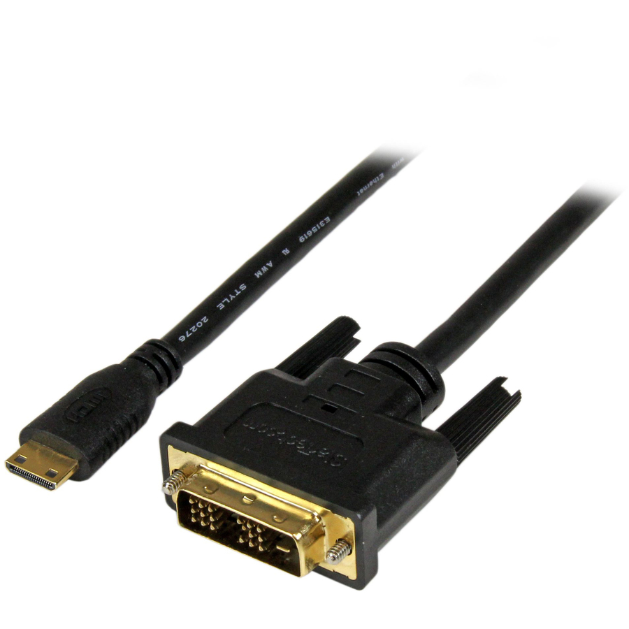 StarTech 2m (6.6 ft) Mini HDMI to DVI Cable, DVI-D to HDMI Cable (1920x1200p), HDMI Mini Male to DVI-D Male Display Cable Adapter