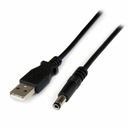 StarTech 1m USB to Type N Barrel 5V DC Power Cable - USB A to 5.5mm DC