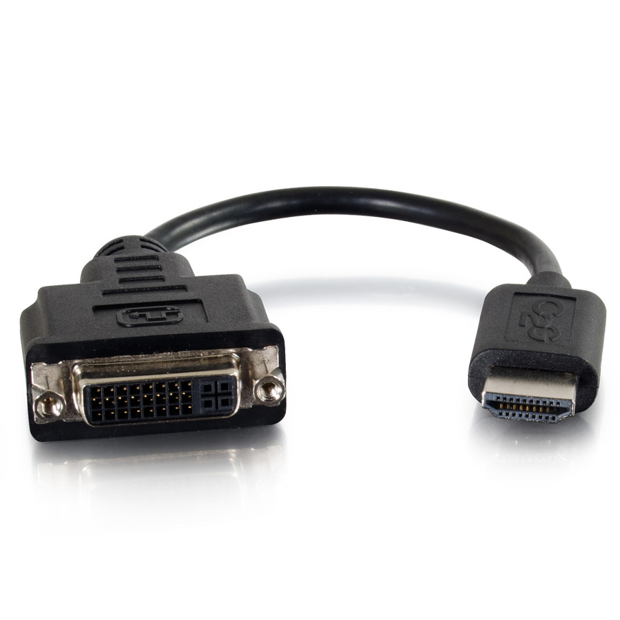 C2G 8in HDMI to DVI Adapter Converter Dongle - M/F Black