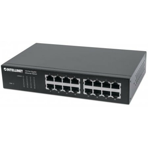 16-Port Gigabit Ethernet Switch, 16-Port RJ45 10/100/1000 Mbps, IEEE 802.3az Energy Efficient Ethernet, Desktop, 19" Rackmount