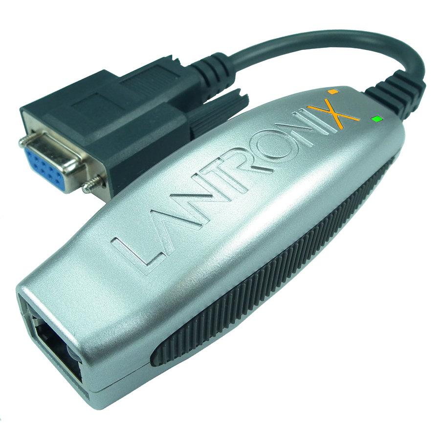 Lantronix Compact 1-Port Secure Serial (RS232) to IP Ethernet Device Server; Up to 256-bit AES encryption; International 110 - 240 VAC
