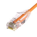 Unirise ClearFit Slim 28AWG Cat6A Patch Cable, Snagless, Orange, 20ft