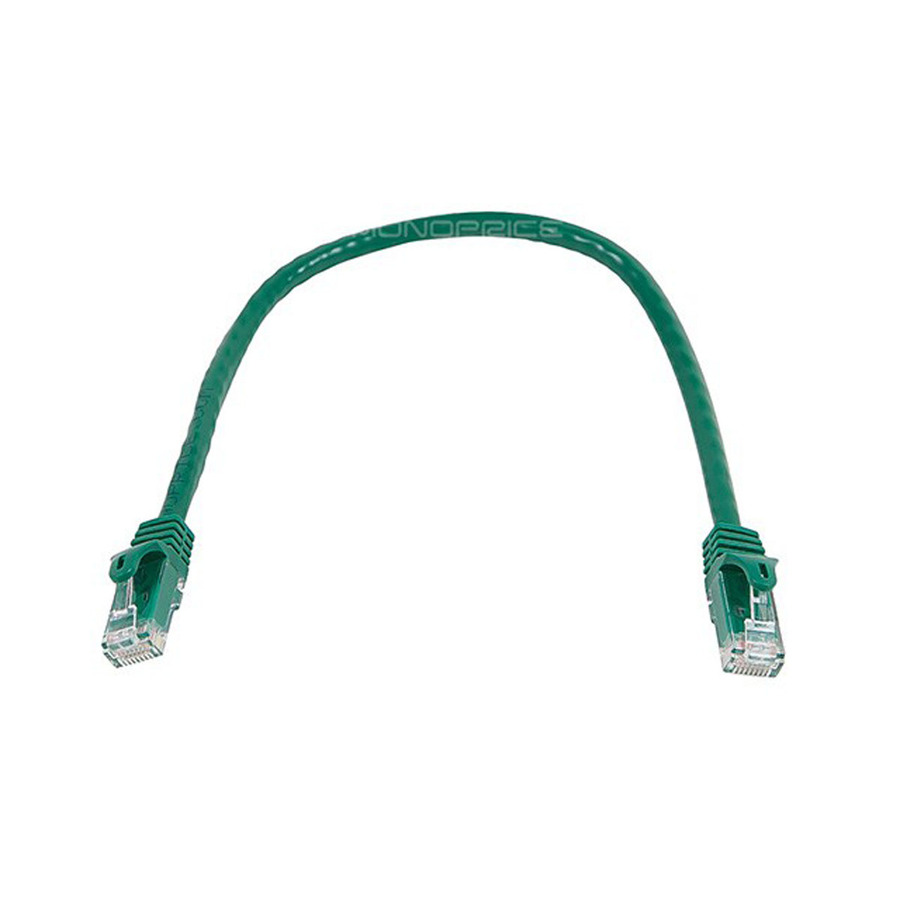 Monoprice FLEXboot Series Cat6 24AWG UTP Ethernet Network Patch Cable, 1ft Green