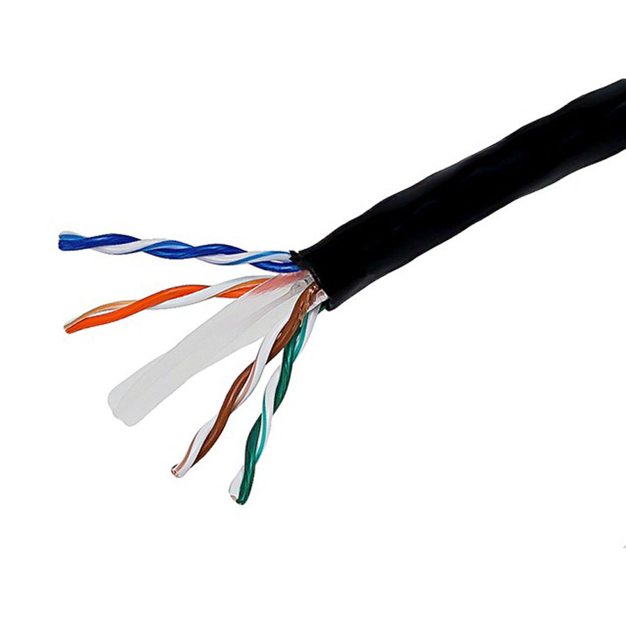 Monoprice Bulk Cat6 23AWG Solid UTP Riser-Rated (CMR) Ethernet Network Cable, 1000ft Black