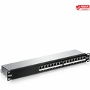 TRENDnet 16-Port Cat6A Shielded Patch Panel, 1U 19" Metal Housing, 10G Ready, Cat5e,Cat6,Cat6A Compatible, Cable Management, Color-Coded Labeling for T568A and T568B Wiring, Black, TC-P16C6AS - 16-Port Cat6A Shielded