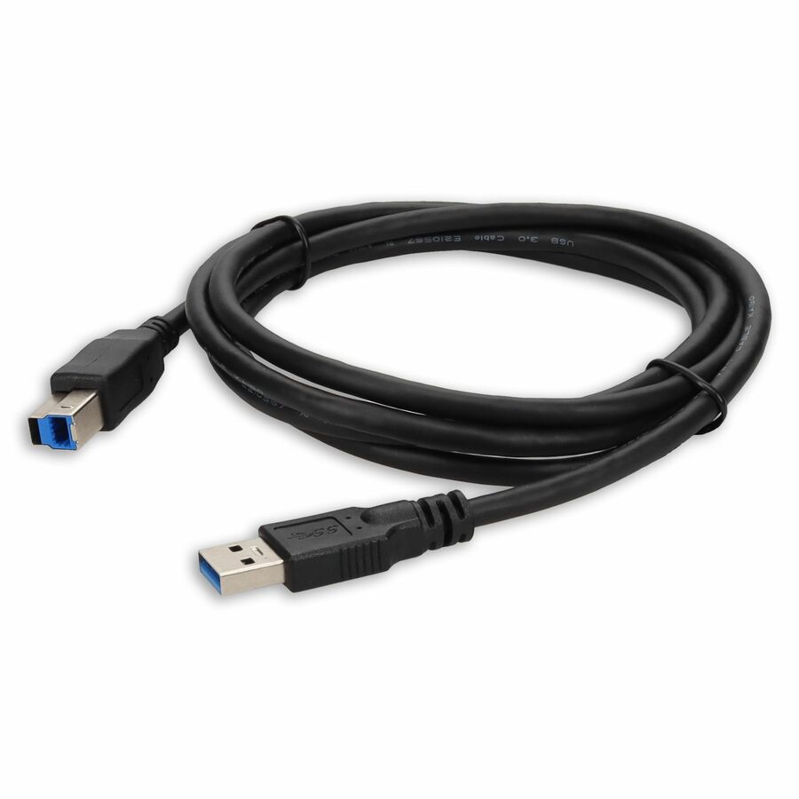 AddOn 1ft USB A 3.0 Male to USB B 3.0 Male Black Cable
