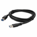 AddOn 1ft USB A 3.0 Male to USB B 3.0 Male Black Cable