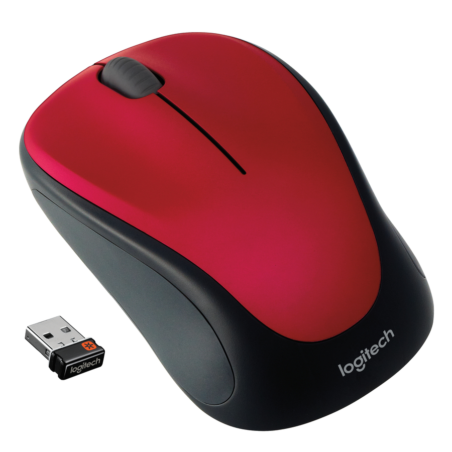 Logitech M317 Wireless Mouse, 2.4 GHz with USB Unifying Receiver, 1000 DPI Optical Tracking, 12 Month Battery, Compatible with PC, Mac, Laptop, Chromebook (Red)
