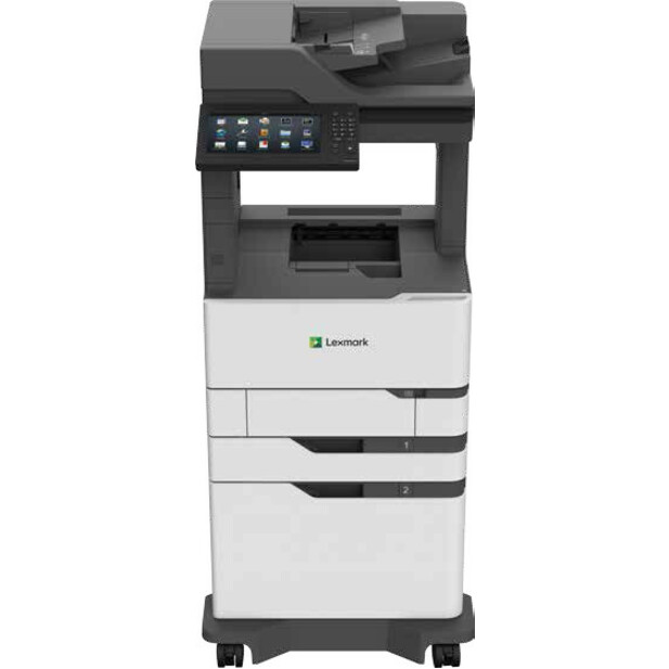 Lexmark MX820x MX826adxe Laser Multifunction Printer-Monochrome-Copier/Fax/Scanner-70 ppm Mono Print-1200x1200 Print-Automatic Duplex Print-350000 Pages Monthly-2750 sheets Input-Color Scanner-600 Optical Scan-Monochrome Fax-Gigabit Ethernet