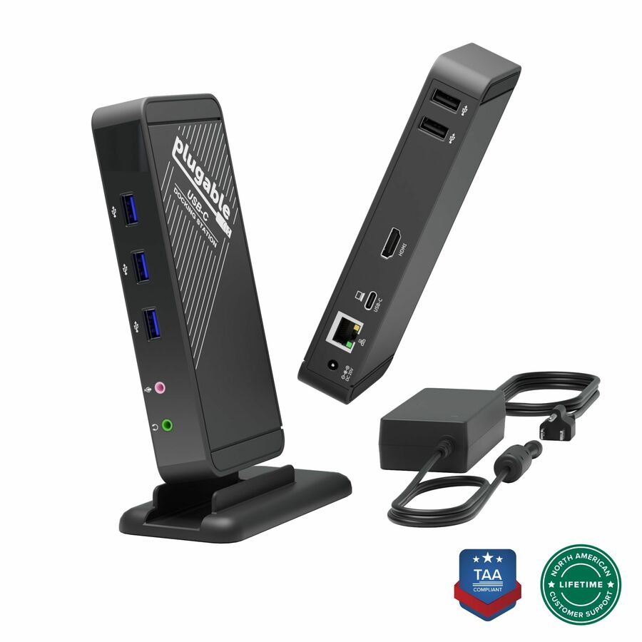 Plugable USB-C Dock - 4K HDMI, 60W Charging, Ethernet, USB 3.0/2.0 Ports