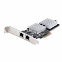 StarTech.com 2-Port 10Gbps PCIe Network Adapter Card, Network Card for PC/Server, PCIe Ethernet Card w/Jumbo Frame, NIC/LAN Interface Card - 2-port 10GbE capable PCIe network adapter card leverages existing Cat5e/6/6a cabling - Six Speed NIC 10G/5G/2.5G/1G/100M/10M; Marvell AQC113CS; PCIe 3.0 x4; 16K Jumbo; PXE Boot; AVB; PTP - 10Gb network adapter card is compatible with Windows/Linux