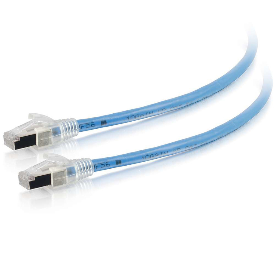 C2G 100ft HDBaseT Cat6a Discontinuous Shielded Ethernet Cable - Cat6a Network Patch Cable - PoE - TAA Compliant - Blue