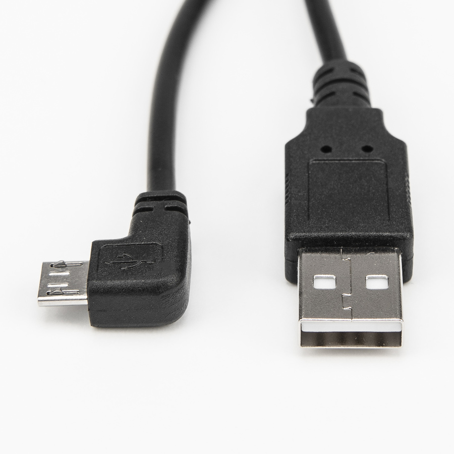 Rocstor Premium 3ft Micro USB Cable - A to Right Angled Micro B - USB Type A Male - Micro USB Type B Male - 1ft - Black USB Cable