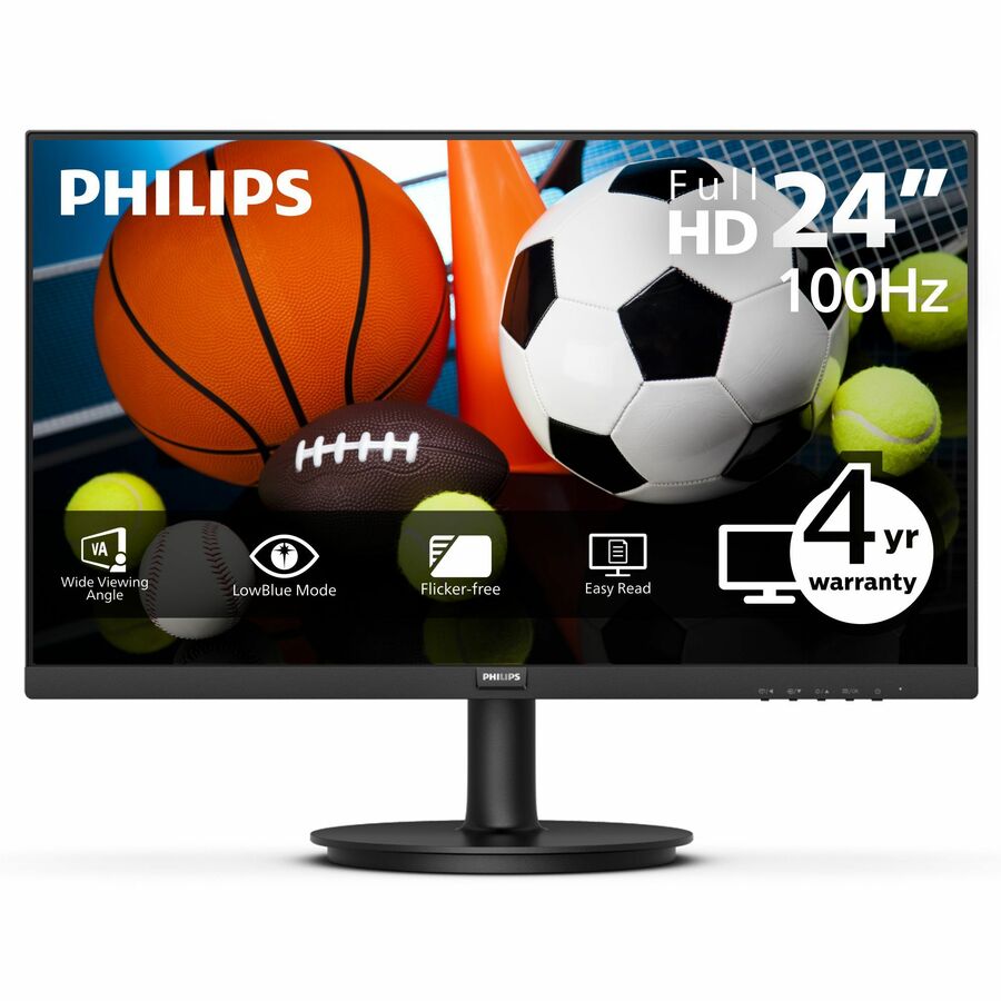 Philips V-line 241V8LBS 24" Class Full HD LED Monitor - 16:9 - Textured Black