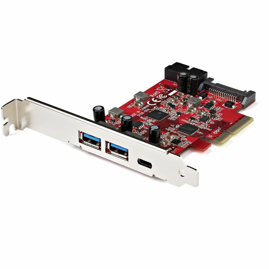 StarTech 5-Port USB PCIe Card, 10Gbps USB PCIe Card, 1 USB-C/2 USB-A, Internal Header (2x 5Gbps USB), USB C PCI Express Card, TAA