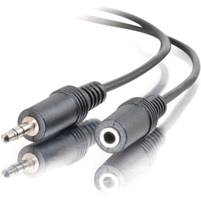 C2G 6ft 3.5mm Stereo Extension Cable - AUX Cable - M/F - Mini-phone Female Stereo - Mini-phone Male Stereo - 6ft - Black