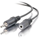 C2G 6ft 3.5mm Stereo Extension Cable - AUX Cable - M/F - Mini-phone Female Stereo - Mini-phone Male Stereo - 6ft - Black