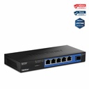 TRENDnet TEG-S51SFP, 5-Port Gigabit Compact Metal Desktop Switch with Gigabit SFP Slot, Fanless Design, Wall Mountable - 5-Port Gigabit Switch with SFP Slot