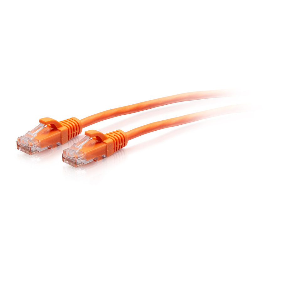 C2G 25ft (7.6m) Cat6a Snagless Unshielded (UTP) Slim Ethernet Cable - Cat6a Slim Network Patch Cable - PoE - Orange - RJ45 - M/M
