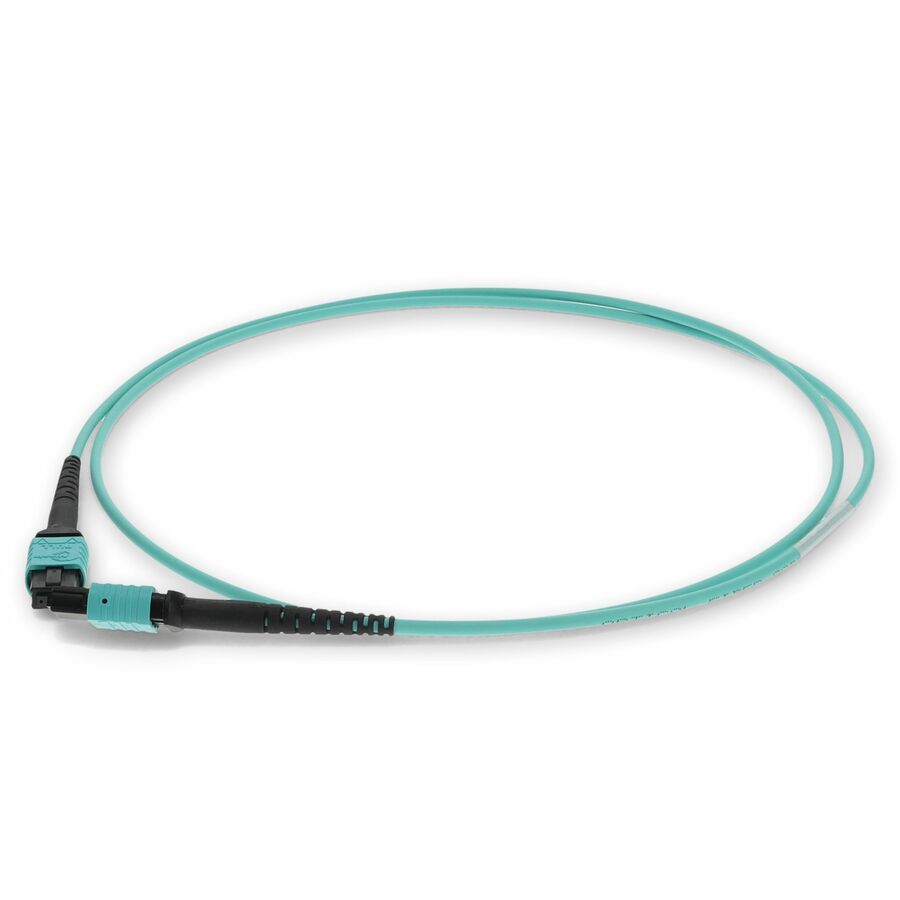 AddOn 2m MPO/UPC to MPO/UPC Aqua OM3 OFNR (Riser-Rated) 12-Strand Fiber Patch Cable