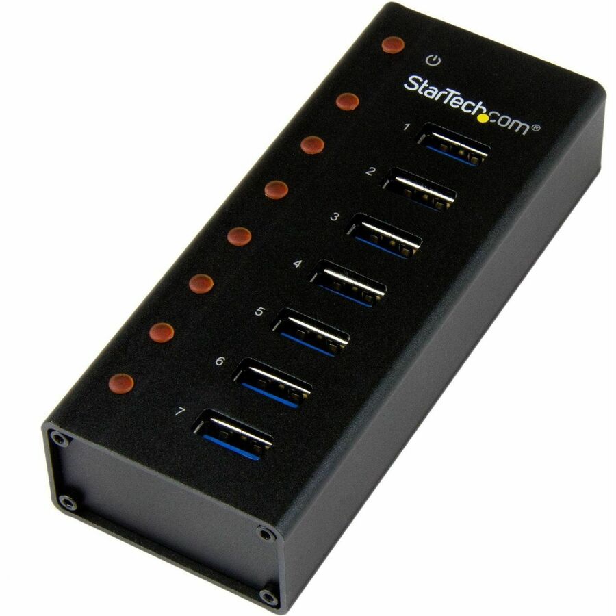 StarTech 7 Port USB 3.0 Hub - 5Gbps - Desktop or Wall-mountable Metal Enclosure