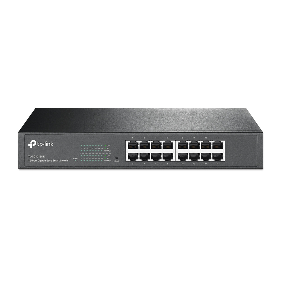 TP-LINK TL-SG1016DE - 16-Port Gigabit Easy Smart Switch - Plug & Play - Desktop/Rackmount - Sturdy Metal w/ Shielded Ports - Support QoS, Vlan, IGMP & Link Aggregation