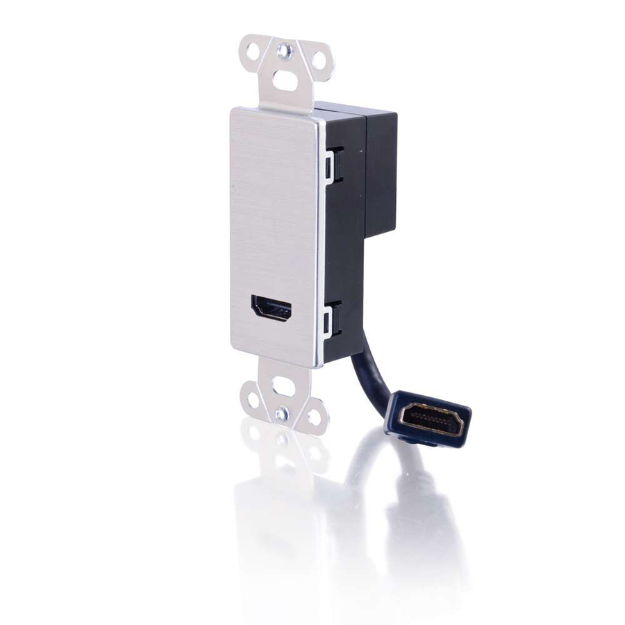 C2G HDMI Pass Through Decorative Wall Plate - Aluminum