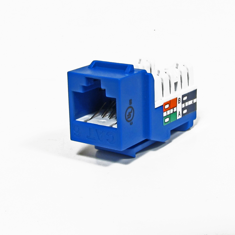 Weltron CAT6 110 Keystone Punchdown Jack - Blue
