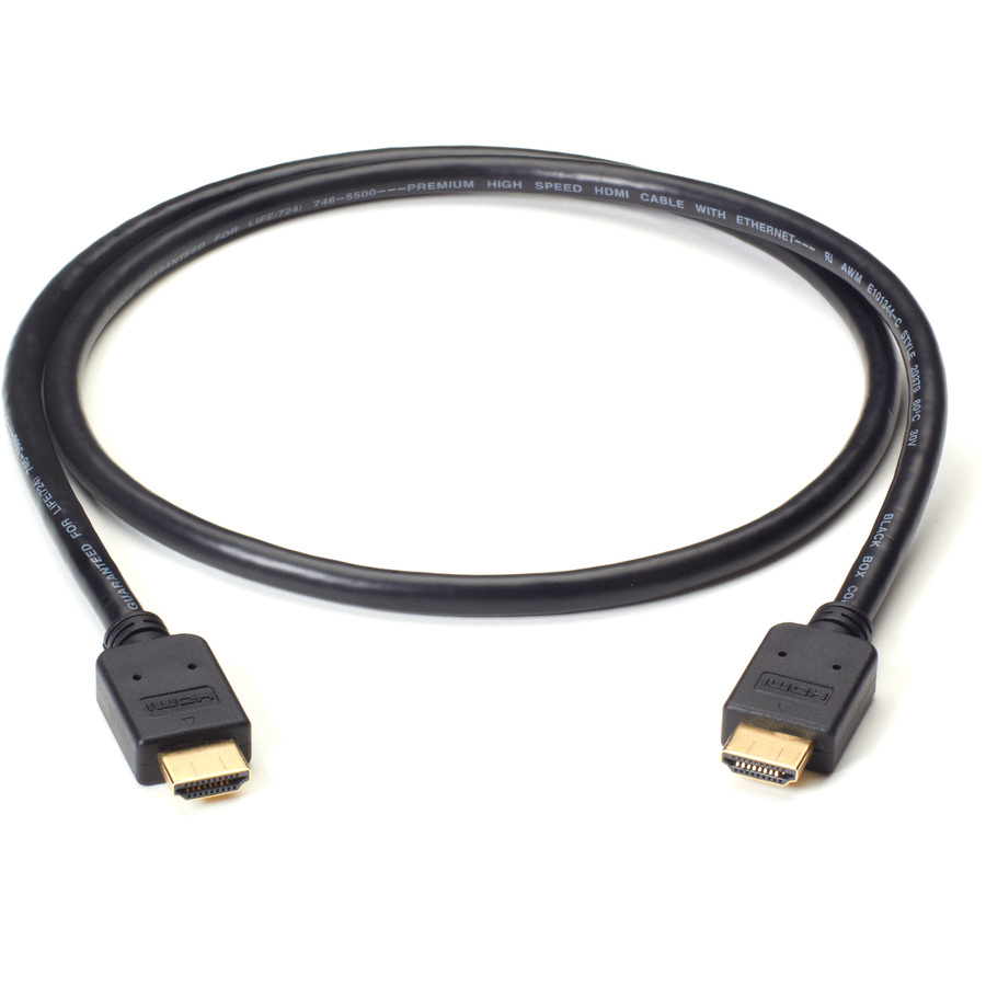 Black Box High-Speed HDMI Cable with Ethernet - Male/Male, 1m (3.2ft.)