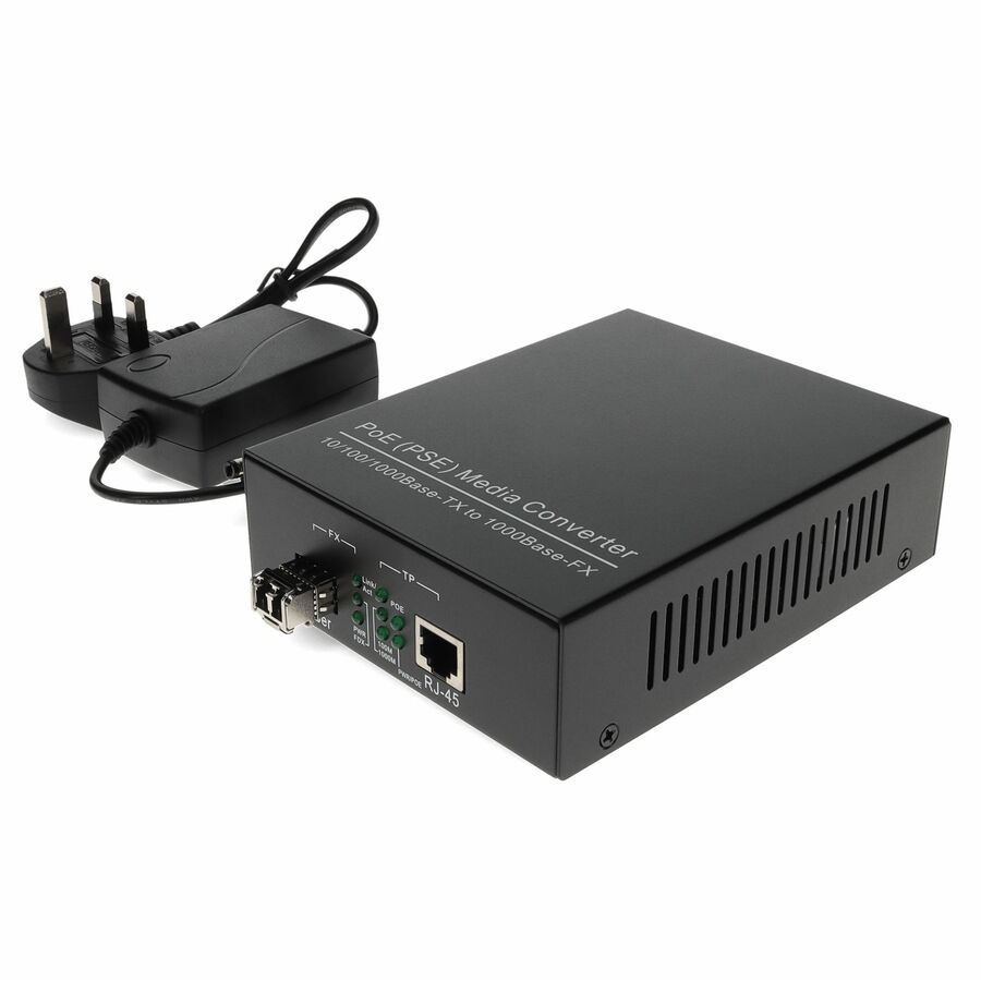 AddOn 10/100/1000Base-TX(RJ-45) to 1000Base-SX(LC) MMF 850nm 550m POE Mini Media Converter