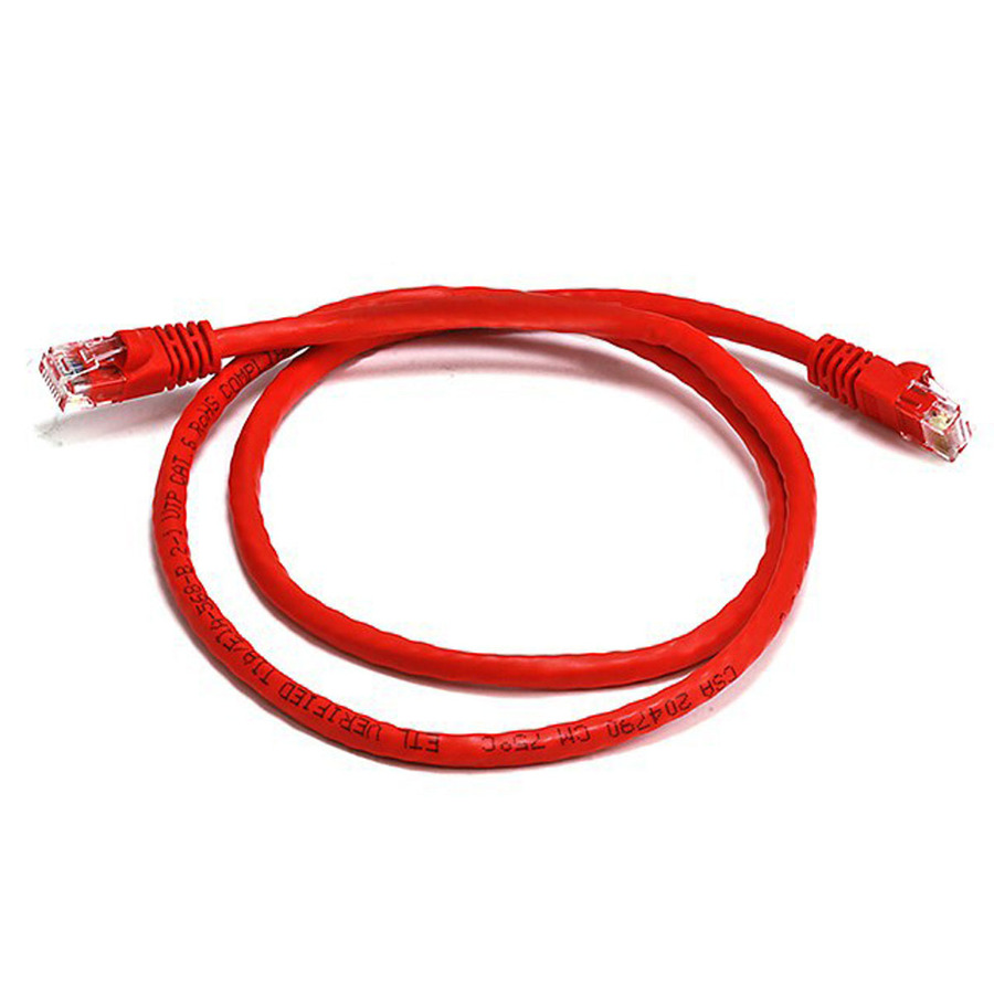 Monoprice Cat6 24AWG UTP Ethernet Network Patch Cable, 3ft Red