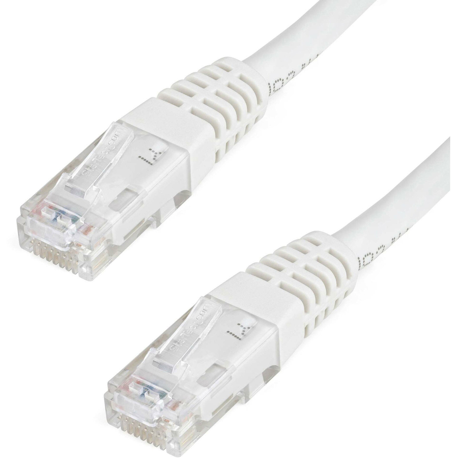 StarTech 2ft CAT6 Ethernet Cable - White Molded Gigabit - 100W PoE UTP 250Mhz - Category 6 Patch Cord UL Certified Wiring/TIA