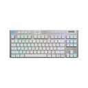 Logitech G915 X LIGHTSPEED TKL Low-Profile Wireless Gaming Keyboard, Double-Shot PBT Keycaps, Fully Programmable Keys, RGB Backlighting, Sleek Aluminum Finishing, GL Brown Tactile - PC/Mac (White)