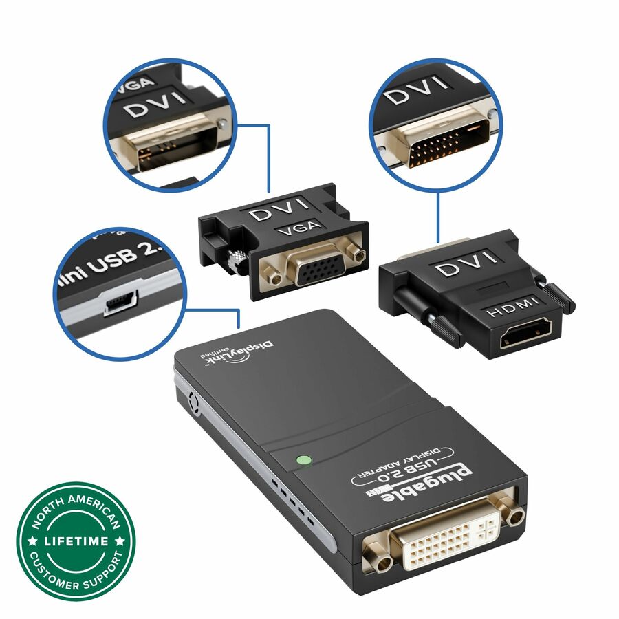 Plugable USB 2.0 to DVI/VGA/HDMI Video Graphics Adapter