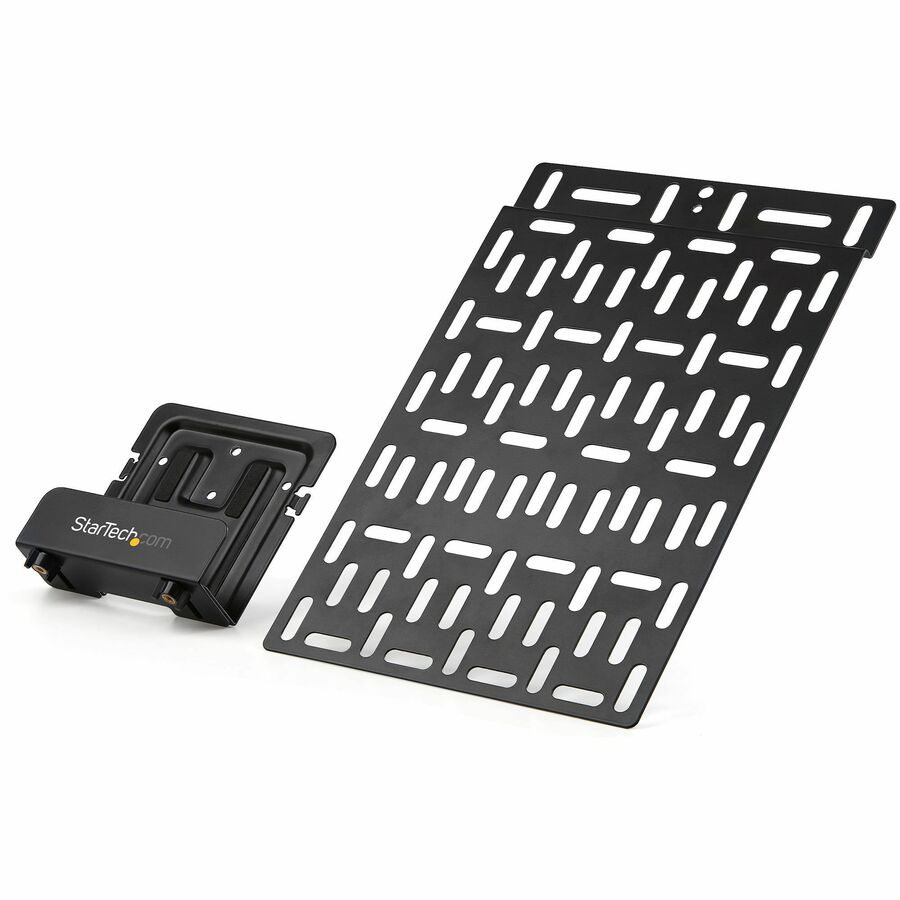 StarTech.com Universal TV Accessory Mount - Adjustable Behind TV or Wall Mount - Media Players/Router/AV Extenders/Apple TV - 11lb (5kg) - Universal TV accessory mount w/ adjustable cradle supports 11lb - 13.4x8.8in grid to mount small devices to wall or behind TV (incl elastic band/cable ties) - Media player/routers/switches/cable boxes/Apple TV - Screws/spacers for added compatibility