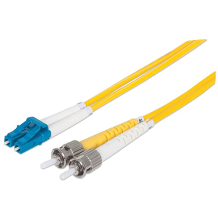 Intellinet Network Solutions Fiber Optic Patch Cable, LC/ST, OS2, 9/125, Single-Mode, Duplex, Yellow, 10 ft (3 m)