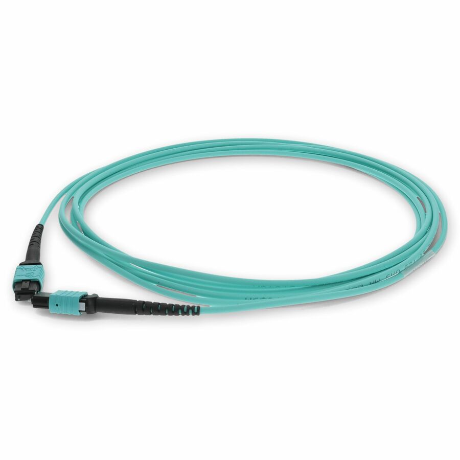 AddOn 3m MPO (Male) to MPO (Male) 12-Strand Aqua OM4 Straight Fiber OFNR (Riser-Rated) Patch Cable