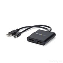 StarTech.com 2-Port Multi Monitor Adapter, Mini DisplayPort to DP MST Hub, Dual 4K 30Hz, Video Splitter for Extended Desktop Mode, Windows - 2-port Mini DisplayPort to DisplayPort multi-monitor adapter drives dual DP displays at up to 4K 30Hz to extend your desktop - DP 1.2/HBR2/MST (multi stream transport) - Built-in cables - Bus-powered mDP MST Hub/video splitter - No Drivers - Windows