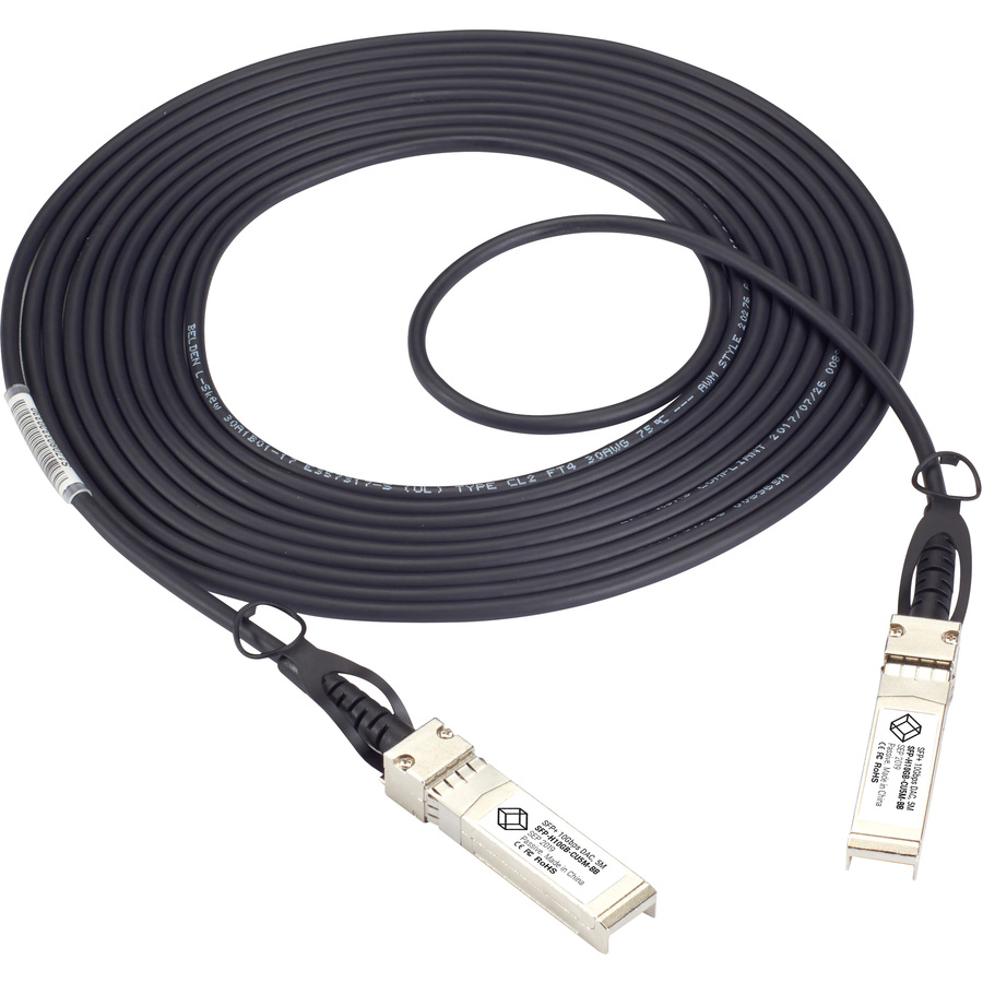 Black Box SFP+ Network Cable - 6.50 ft SFP+ Network Cable for Switch, Router, Server, Network Device - First End: 1 x SFP+ Network - Male - Second End: 1 x SFP+ Network - Male - 10 Gbit/s - CL2 - Black