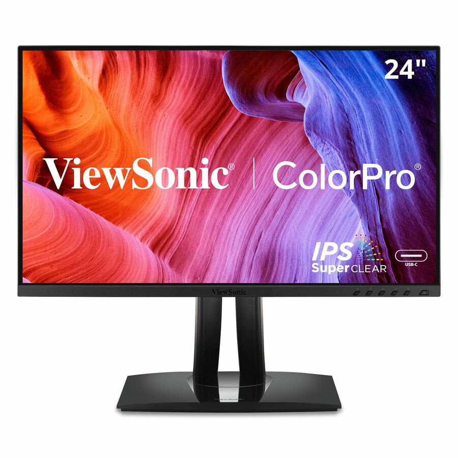 ViewSonic VP2456A 24 Inch 1080p IPS Monitor with Advanced Ergonomics, ColorPro 100% sRGB Rec 709, Pantone Validated, 14-bit 3D LUT, 120Hz, USB, HDMI, DisplayPort, 90W USB C for Home and Office