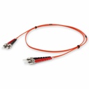 AddOn 1m ST to ST Orange OM1 Duplex OFNR (Riser-Rated) MMF Fiber Patch Cable