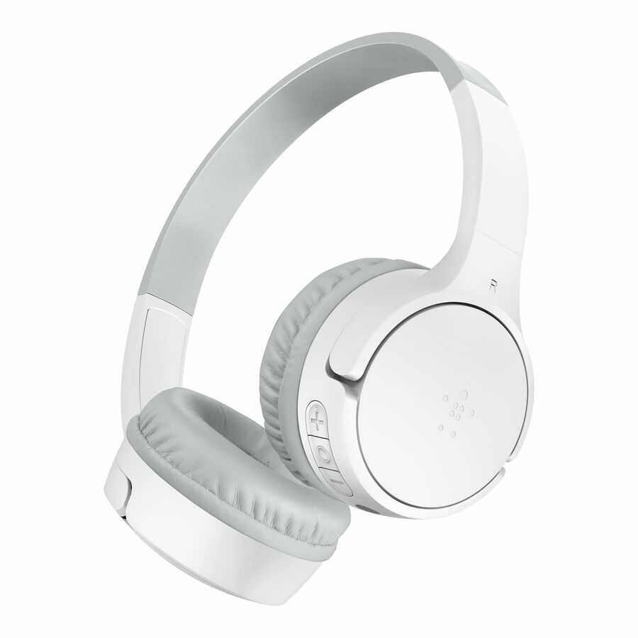 Belkin Wireless Bluetooth On-Ear Headphones for Kids w/ Mic - 85dB Limit - w/ USB-C Cable - Headset - White