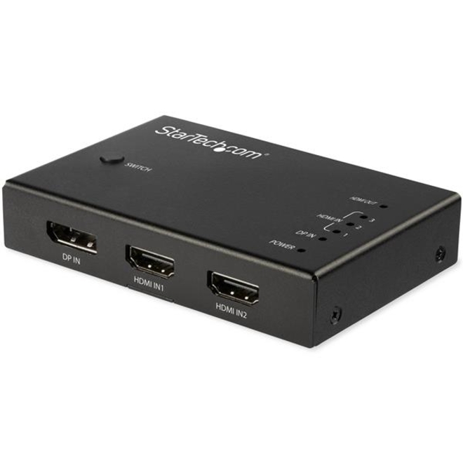 StarTech 4 Port HDMI Video Switch - 3x HDMI & 1x DisplayPort - 4K 60Hz - Multi Port HDMI Switch Box w/ Automatic Switcher (VS421HDDP)
