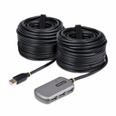 StarTech USB Extender Hub, 24m USB 2.0 Extension Cable w/ 4-Port USB-A Hub, Active/Bus Powered USB Repeater Cable, ESD Protection, TAA